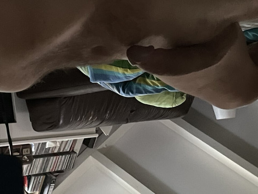 Playing with hard morning dick
