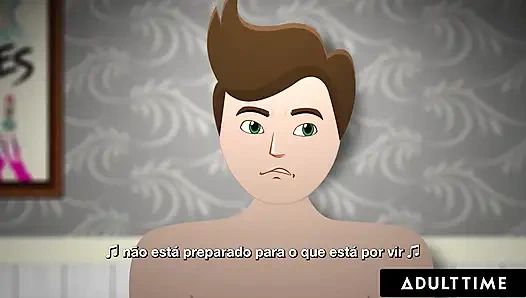 ADULT TIME - Stepdad SPANKS & FUCKS STEPDAUGHTER Aria Lee For Masturbating! PORTUGUESE SUBTITLES