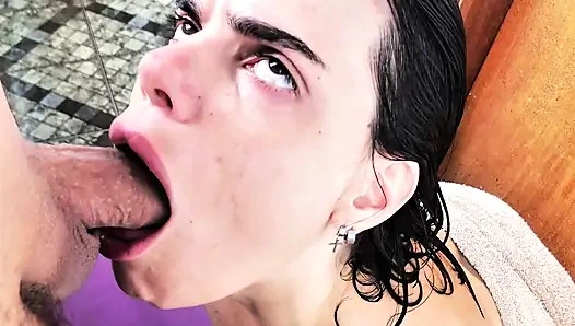 Submissive MILF drools all over big cock