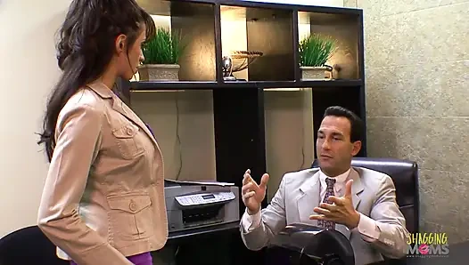 Inviting dancers into the office turns into group sex with two creampies for the milfs