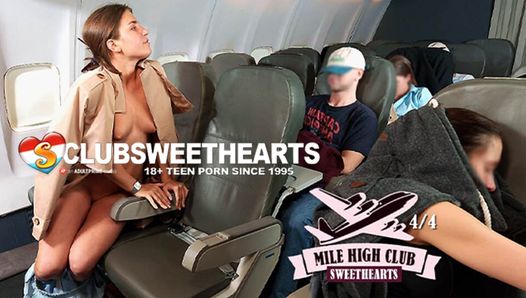 Mile High Club sweetheart Sara orgazmowanie gorącą podczas lotu z powrotem