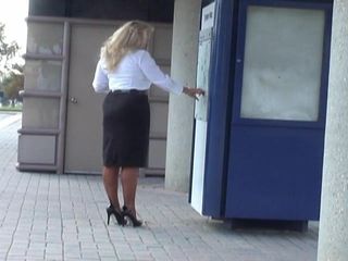 Waiting for a Train,    Seamed Stockings Showoff