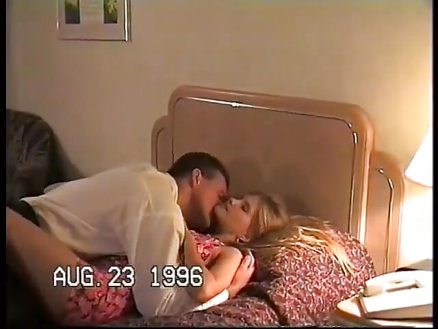 Very beautiful blonde girl fucking on the bed