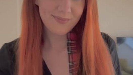 Redhead schoolgirl playing around with herself at home