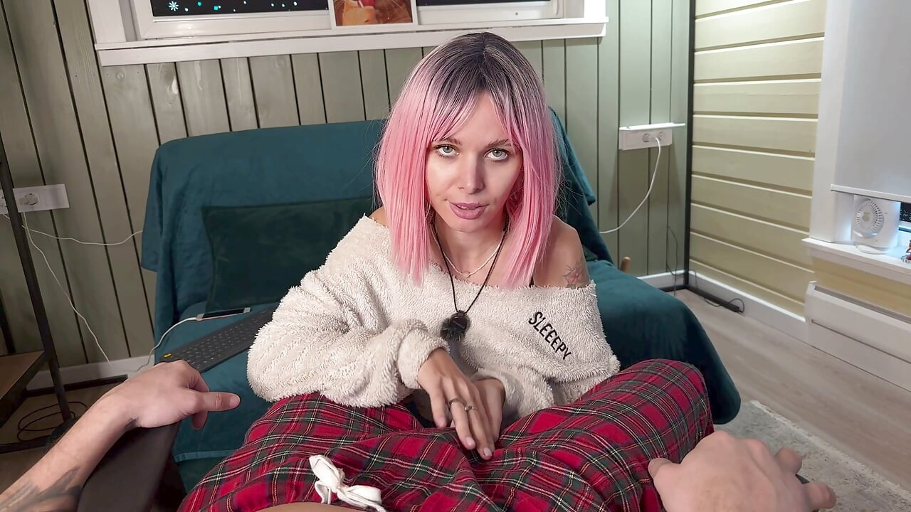 Best New Year and Christmas Gift- Is the Hard Dick in the Pants and Hot POV Handjob Cumshot