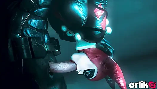Harley Quinn karlı kötü adamdan sonra Batman'i emiyor ve sikiyor - tutkulu 3 boyutlu animasyon