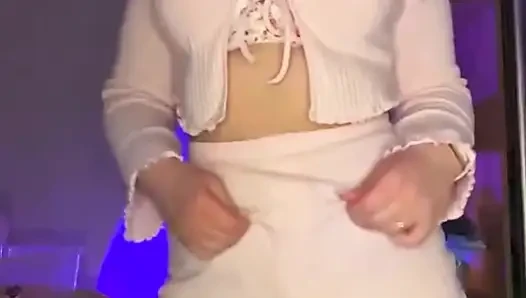 Jucielussie sexy striptease and anal play in doggy