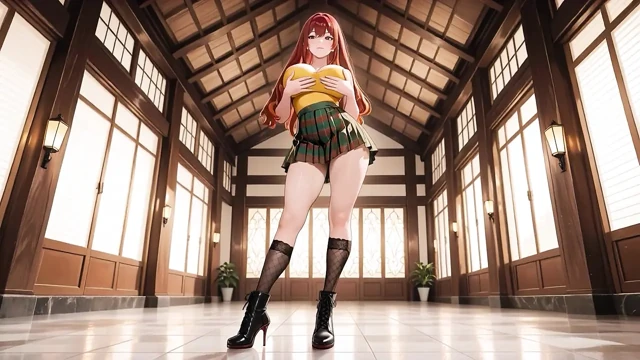 Big-Titted Redhead Licks & Grinds to Explosive Creampie Under Open Sky