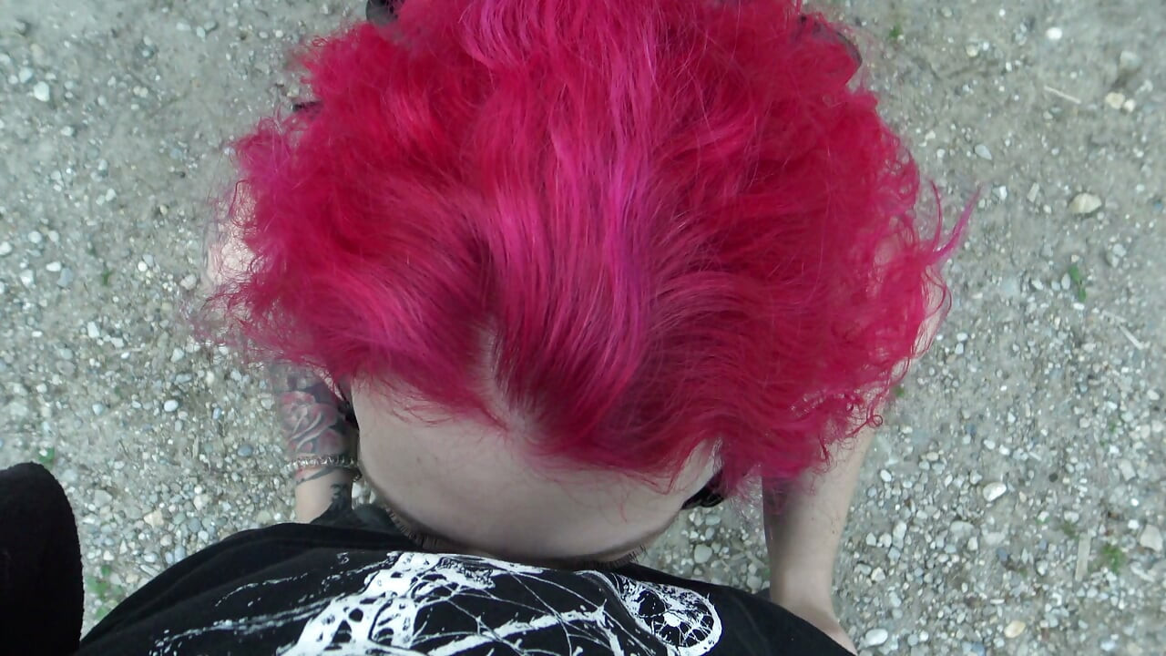 latex bitch fucked on the side of the road and pumped full