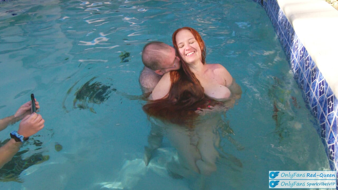 Underwater Outdoor Pool Sex with Long Hair Redhead Rapunzel MILF
