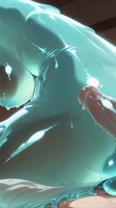 Futanari Slime Girl se v noci vplíží dovnitř a ošuká náhodného chlapa (AI Generated) | Klip 1