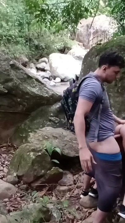 FINAL PART. I REALLY ENJOY FUCKING IN NATURE.. I'm going to the forest to fuck my friend, he cums on my leg | Clip 1