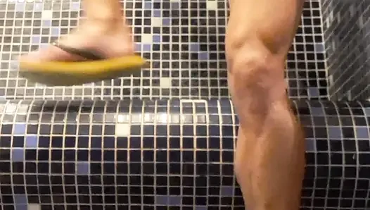 Horny Big Dick Jerk Off in Luxury Public Sauna & Balnearios - High Risk Cumshot Amateur