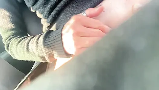 SURPRISED MASTURBATING MY PUSSY IN THE CAR - RISKY SEX