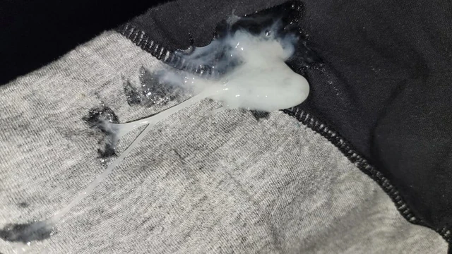 Thick Cumshot After 7 Days Cumshot on Wife's Panty Thong Bikini