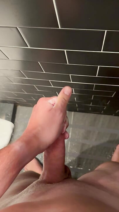 Blowing a nice big load on the wall, watch it slide down!