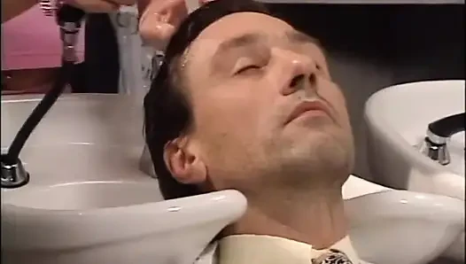 Pretty petite blonde babe threesome party