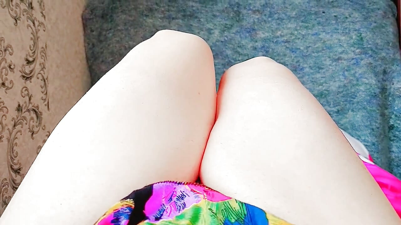Naughty sissy tracing finger over lips slowly