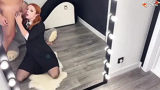 High Class Deep Sucking Big Dick Classmate for Giving a Toy