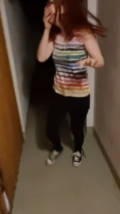 Shy redhead sucks in parking garage and is surprised | Clip 1