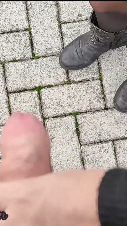 I pull out my cock in front of a young girl in the public park and she helps me cum - Dick flash - MissCreamy | Clip 1