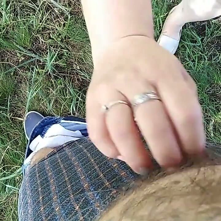 Blowjob and sex in a park