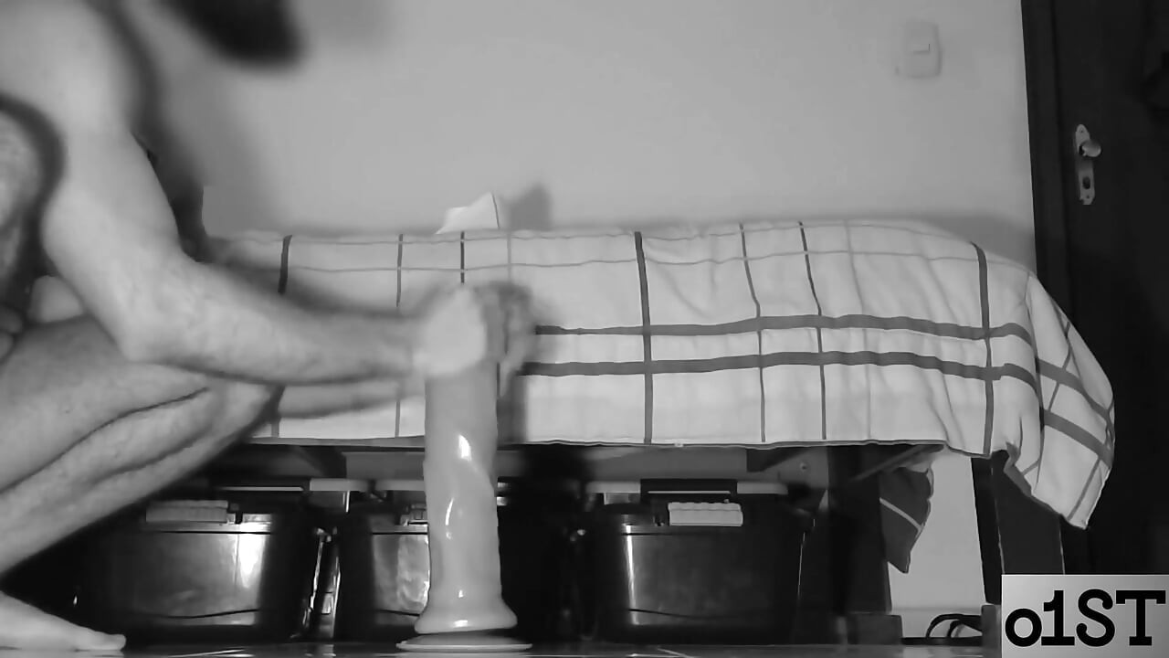 Man with Shaved Body Having Fun with His Toys