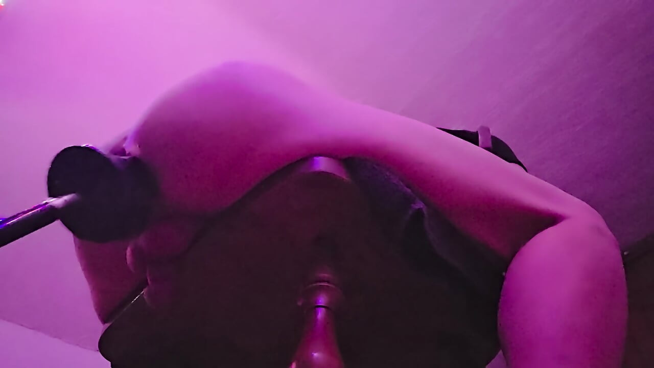 Crossdresser rides a toy