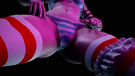 Rothaariges mädchen mit zöpfen tanzt : 3D Hentai