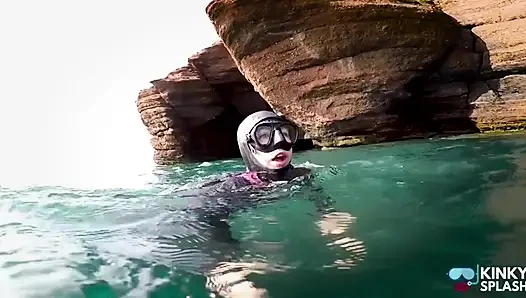 Diving in My Shiny Two-piece Wetsuit