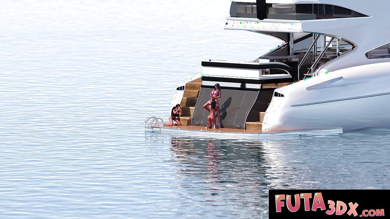 FUTA 3DX - Big Titted Futa Babes Wild Boat DP & Doggystyle