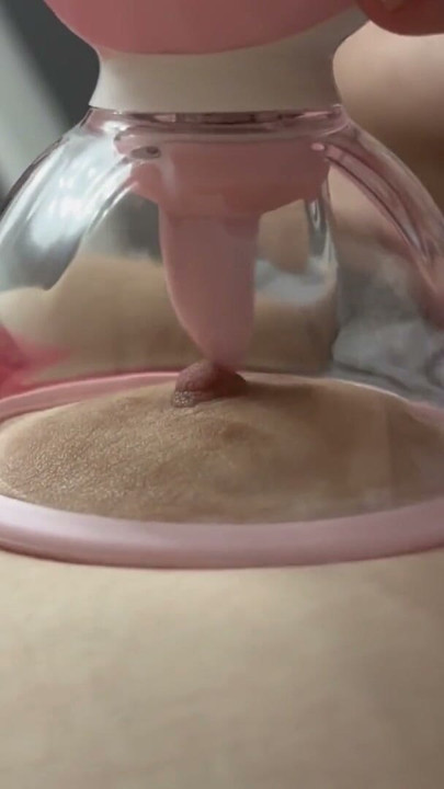 the guy didn't agree to suck my breasts, and I used a vacuum nipple vibrator | Clip 1