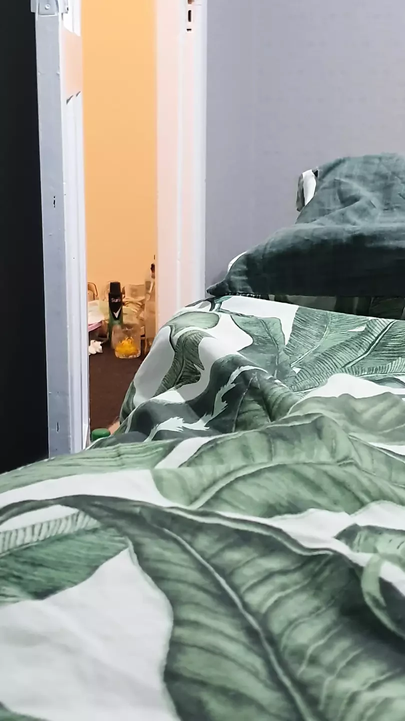 Slutty Maid caught without panties under skirt while cleaning step son room