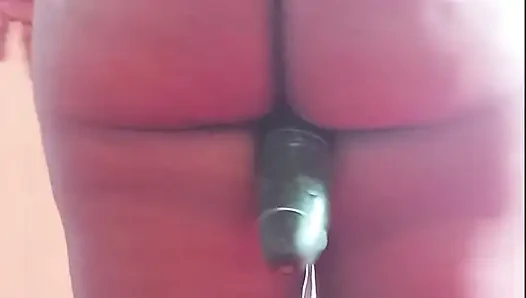 SEX-CRAZY NAUGHTY BELIEVER SITTING ON GIANT CUCUMBER