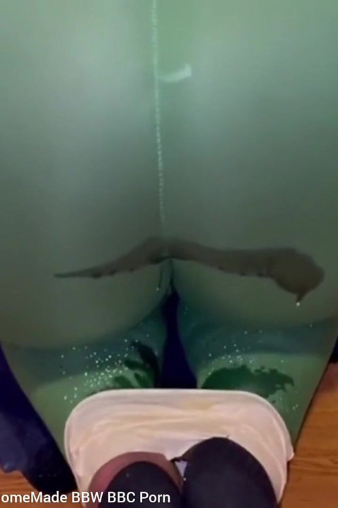 Bent Over Pissing My Self in Nylon Leggings