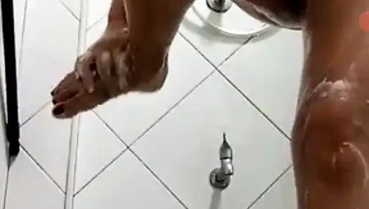 Morning habit video sex call while taking a bath