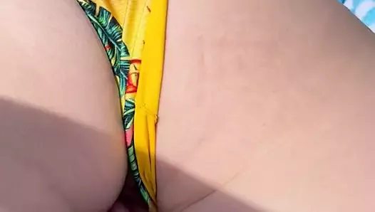 Fingering my wife on the beach part2