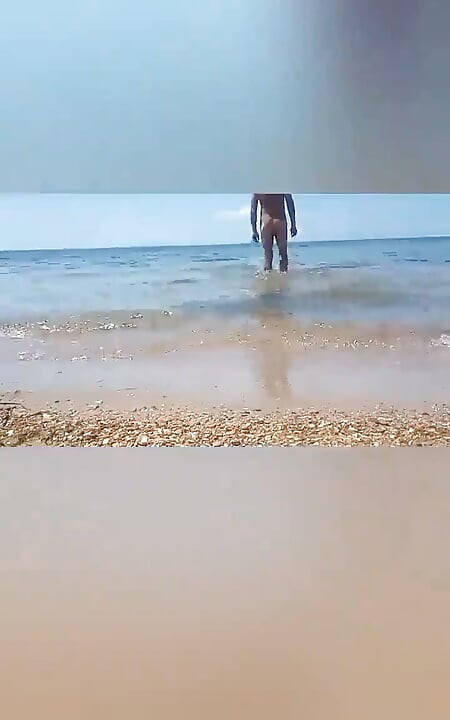 Exhibitionism. Walking Naked on the Beach.