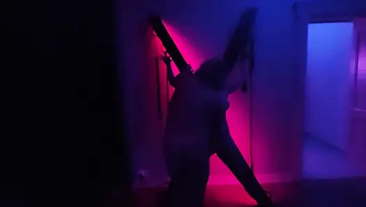 Hardcore BDSM Gangbang. Men Fuck Woman Tied to Chains and Bed.gangbang.