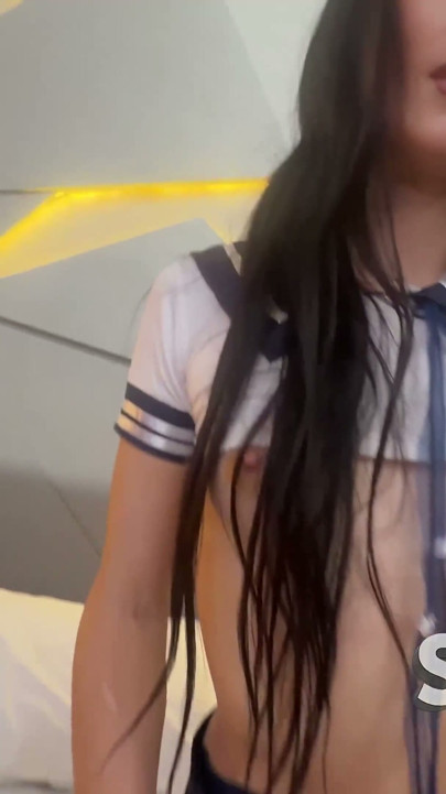 Trans Schoolgirl Alice Matines Takes Huge Cock Bareback - Hot Debut