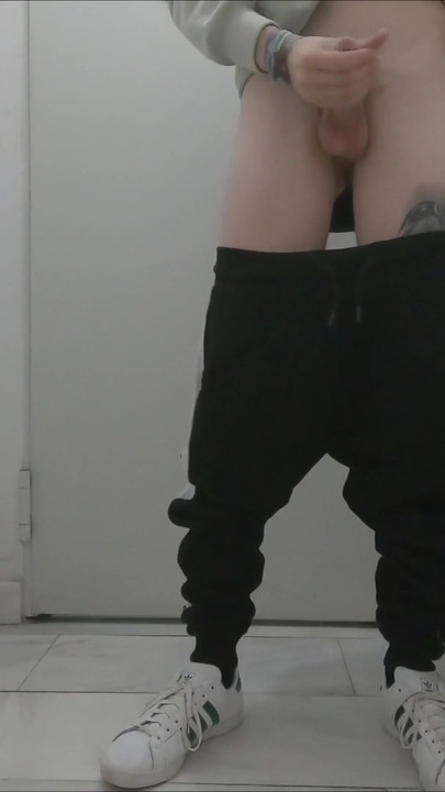 Iconic moment from "twink amateur guy in public show off cock walking by the street on city center"