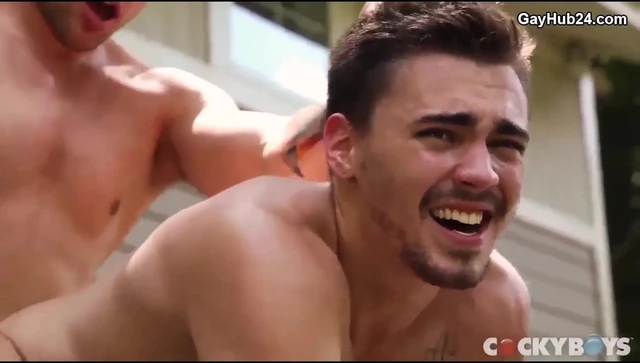 Hot guys have anal sex outdoor