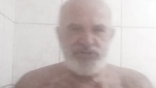 HAIRY BRUTE TAKING A SHOWER