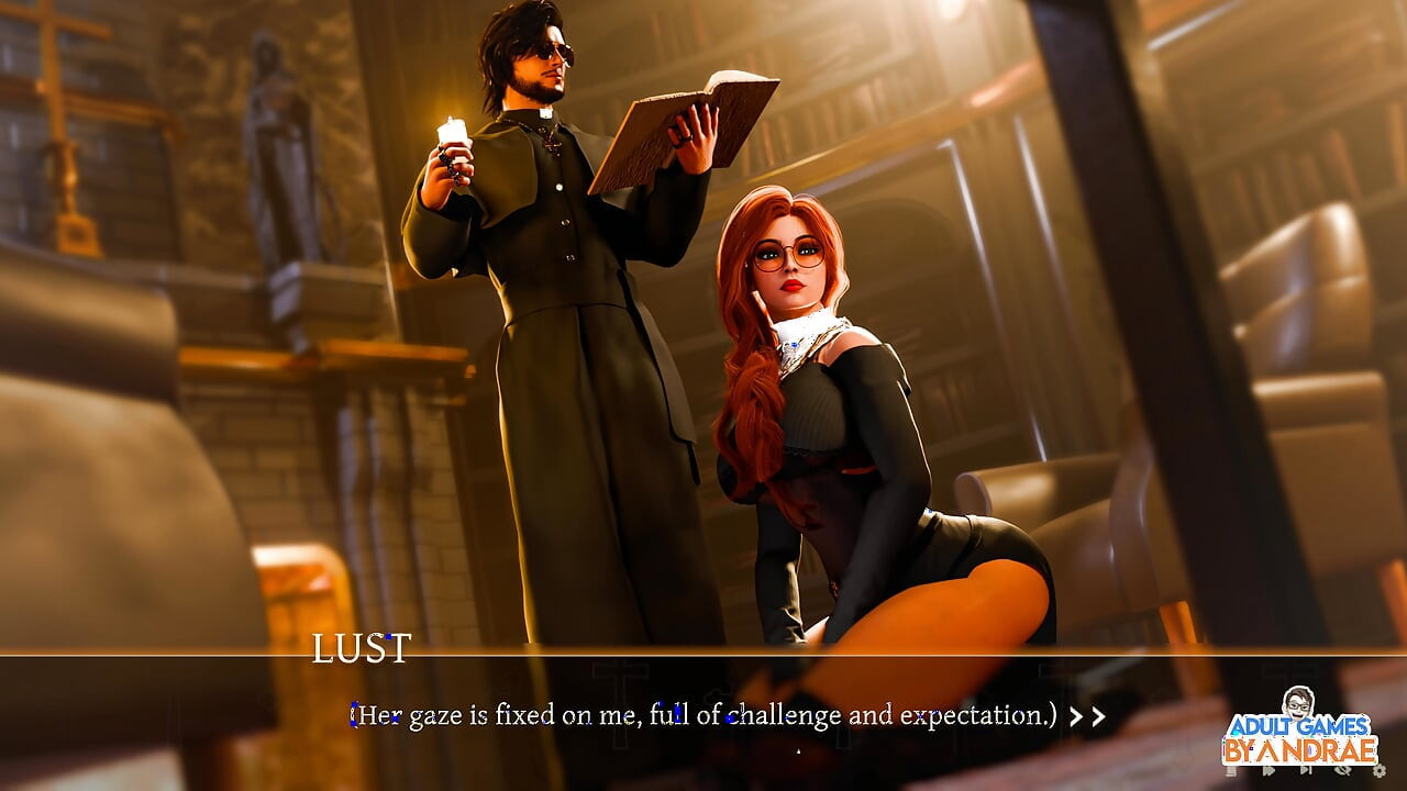 Sisters in Sin Gameplay Part 12 - Lust Performs the Sexual Ritual with Esther in the Library