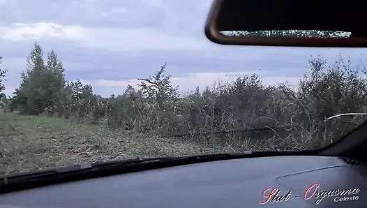 Slave Slut-Orgasma Celeste making a dirty mess on the car window
