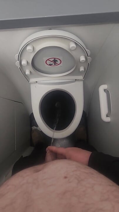 Airplane Bathroom Jerk and Cum.