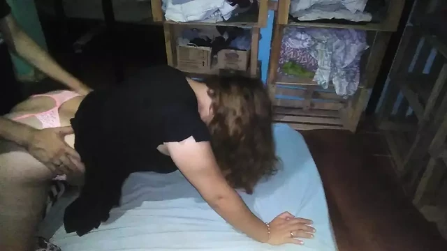 My girlfriend's whore gets into doggy style so I can fuck her