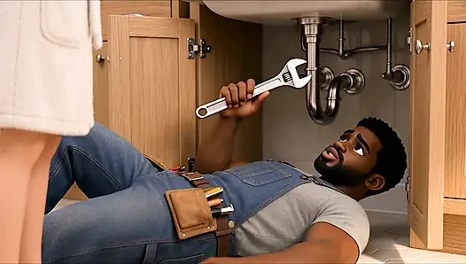 Full video BBC Plumber fucks hot client