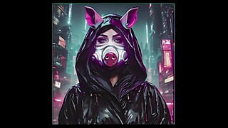 Cyberpunk Shemale and Old 80 Yo Old Woman with Big Boobs