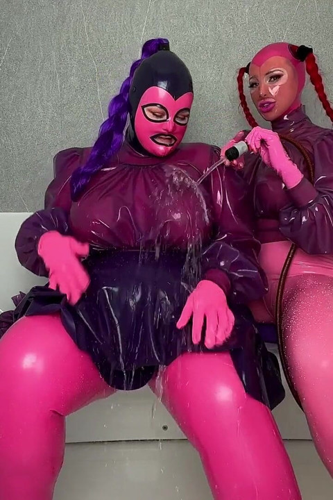 Pink and Purple Latex Layers